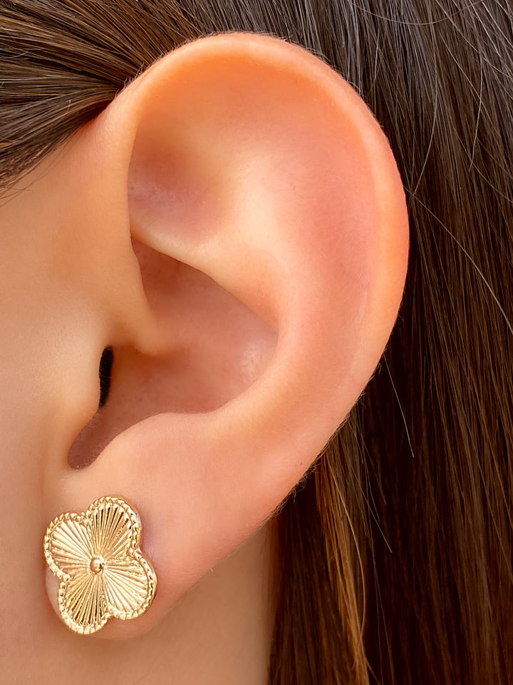 Par Arete Trebol Dorado