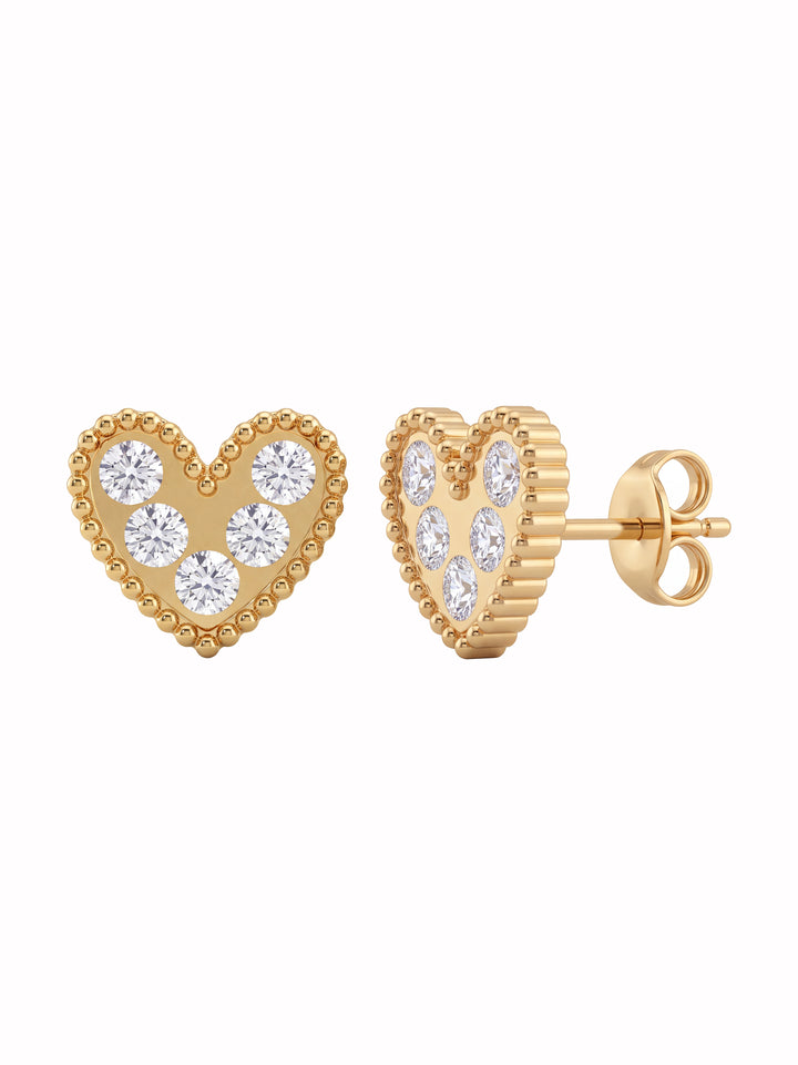 Par Arete Mini Corazon Zirconias