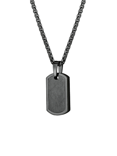 Collar Negro Con DogTag Mate