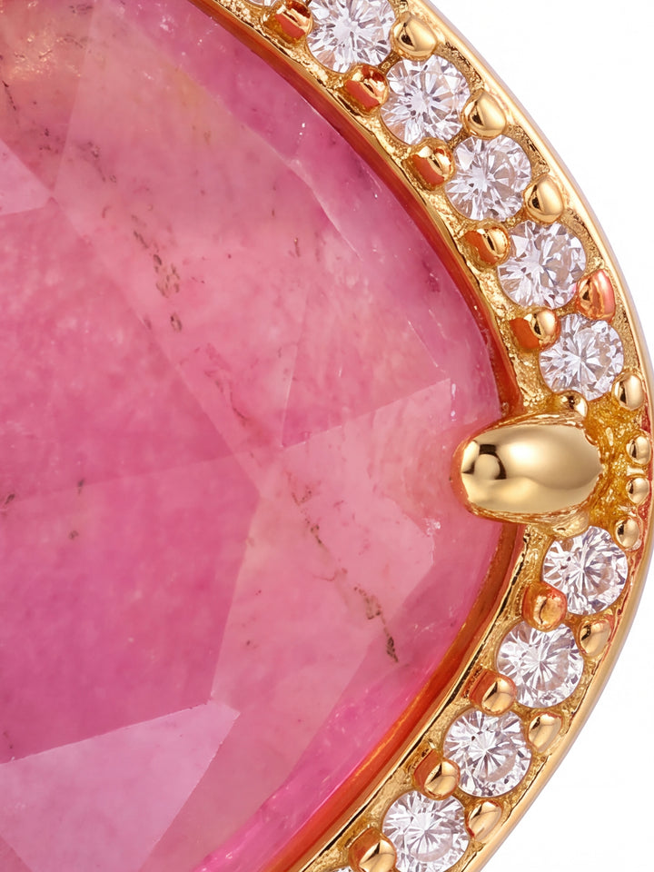 Par Arete Rombo Piedra Roja Agata Zirconias