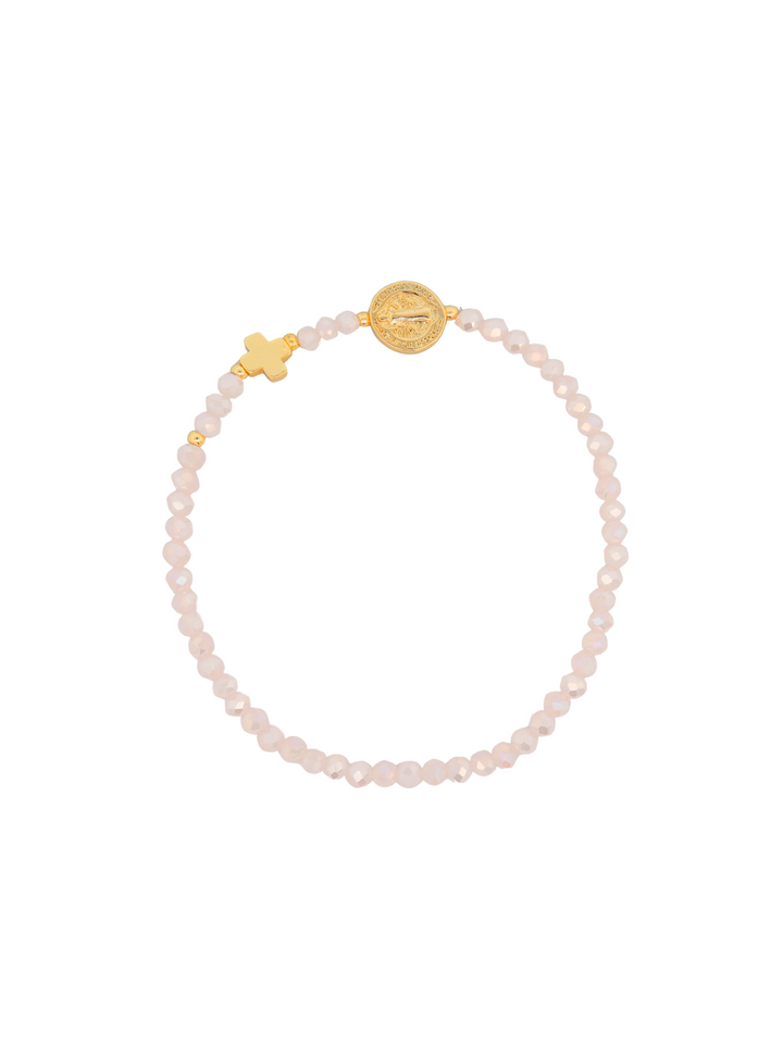 Pulsera Chaquiras Con San Benito y Cruz