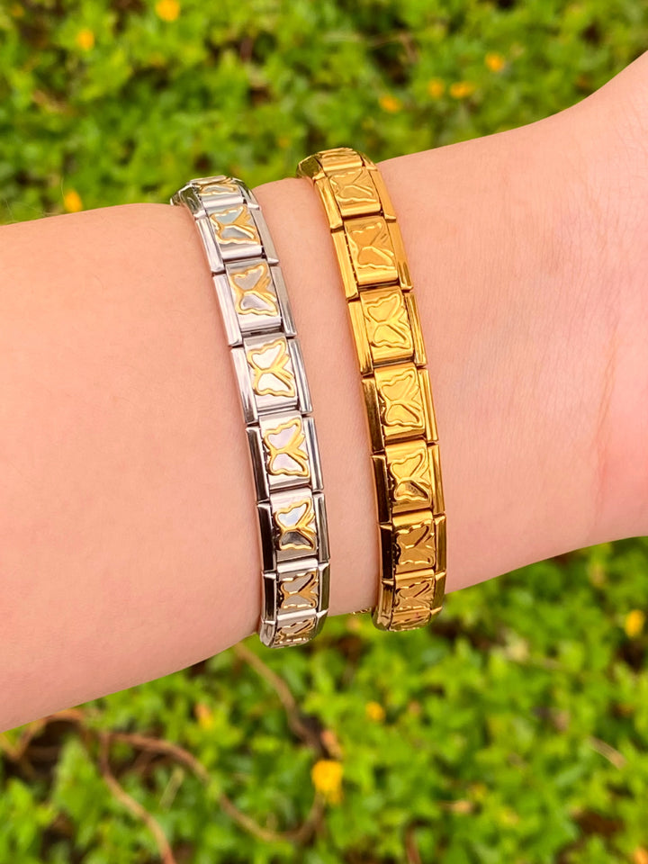 Pulsera Italiana Con Mariposas