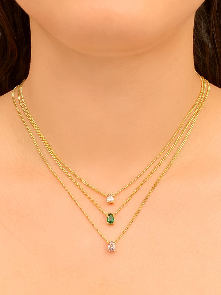 Collar Birthstone Gota Dorado