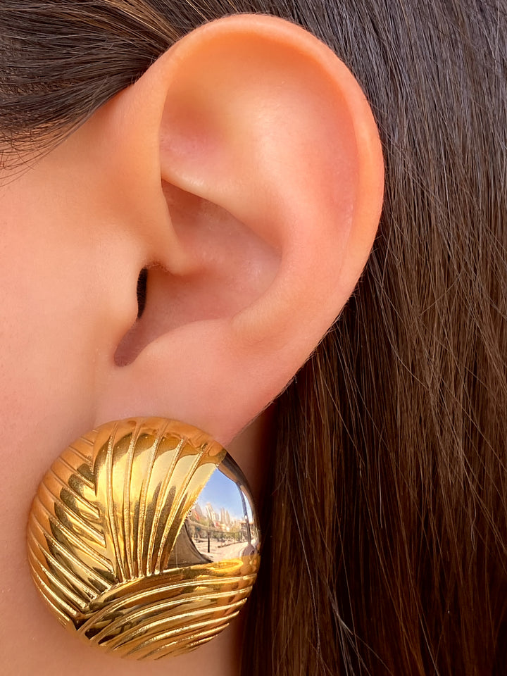 Par Arete Circulo Con Lineas