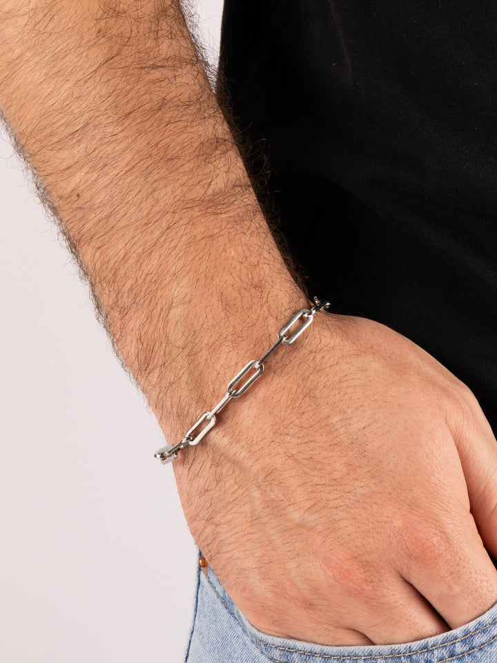 Pulsera Plateada Eslabones