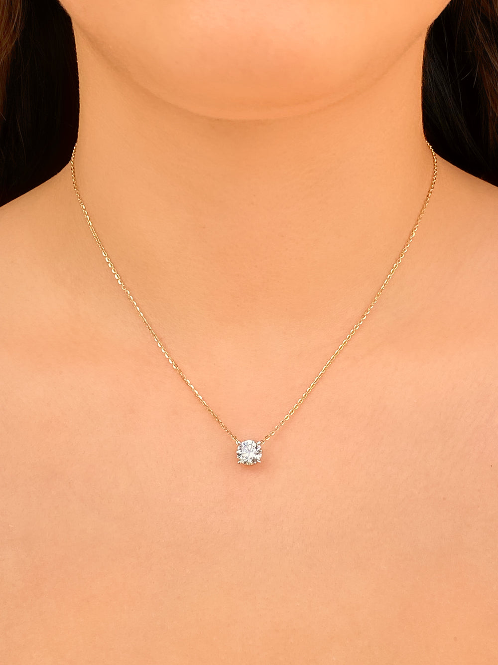 Collar Solitario 1 Ct Diamante Lab Grown