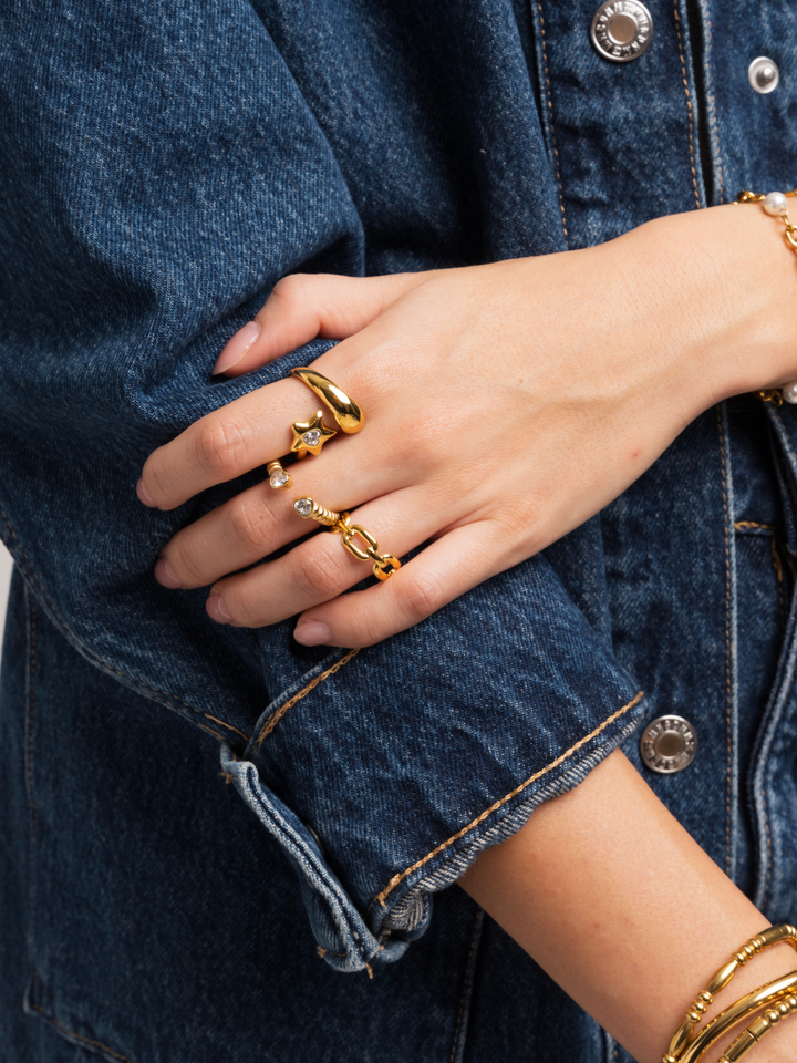 Anillo Eslabones Dorado