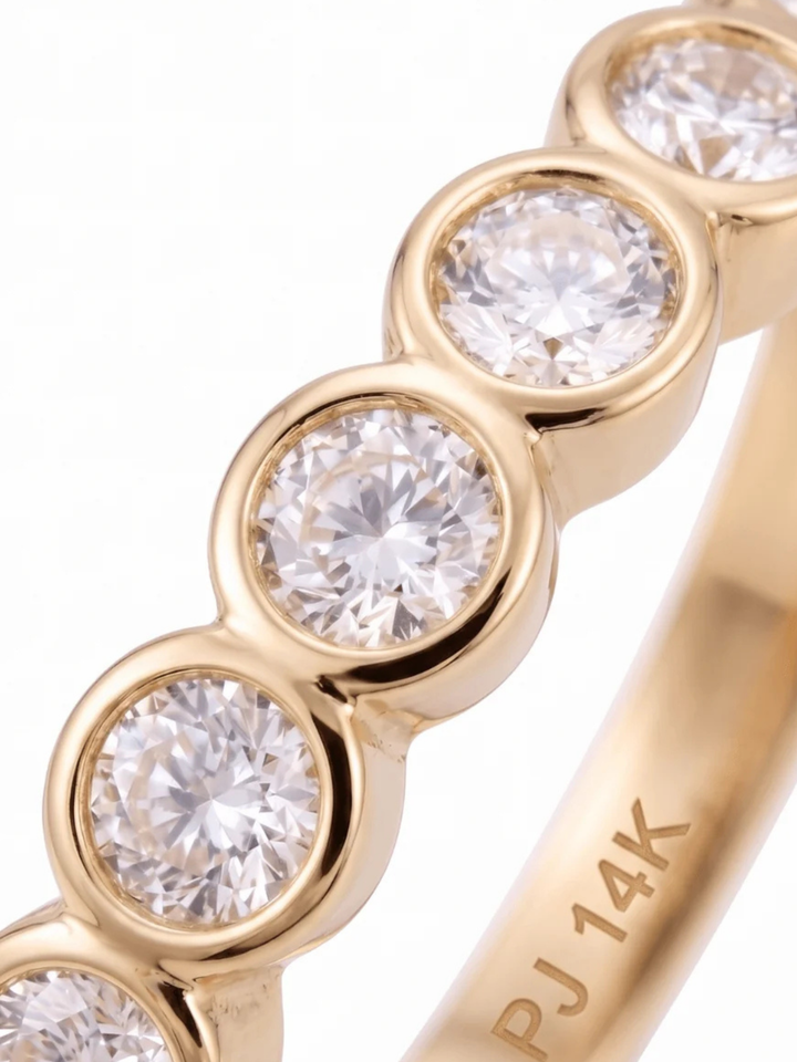 Anillo Churumbela Zirconias Redondas Oro 14k