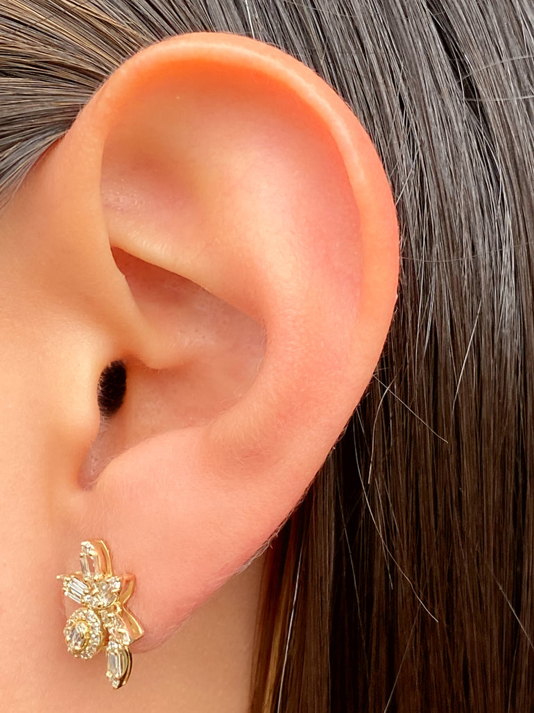 Par Arete Flor Baguette Diamante 0.52 Ct