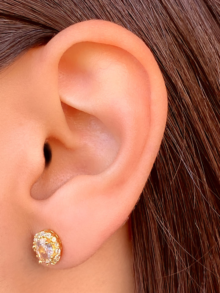 Par Arete Ovalado Birthstone