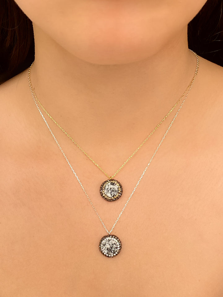 Collar Con Dije Piedra Jaspeada