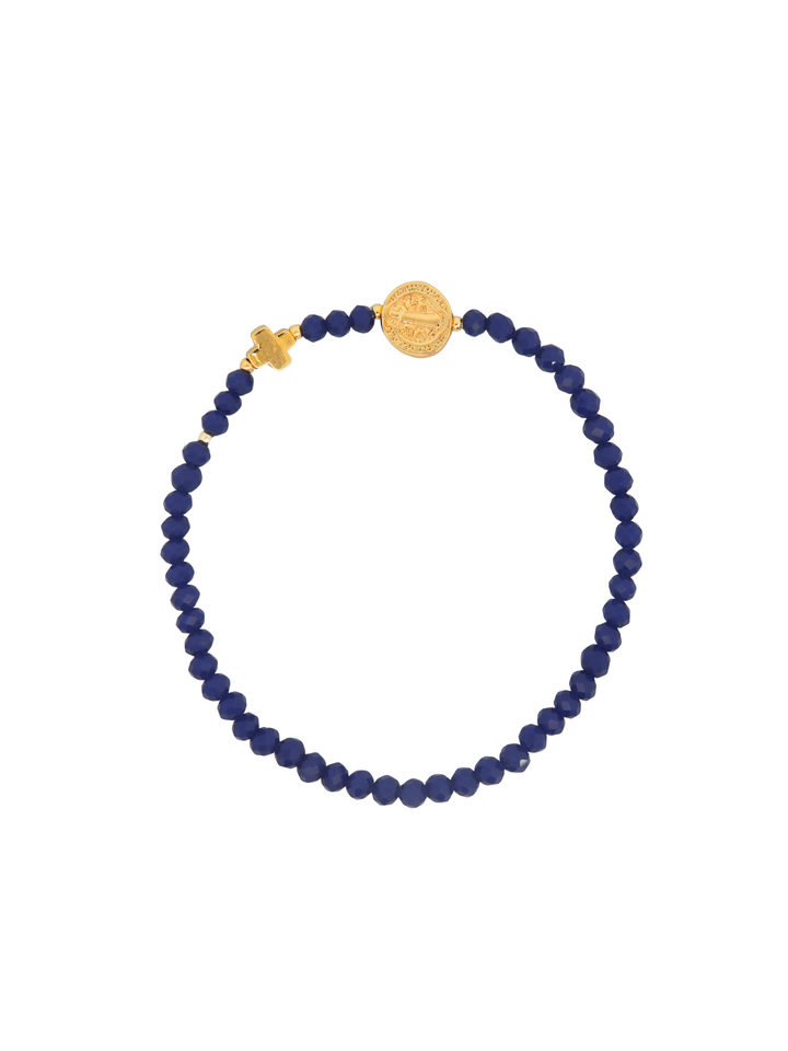Pulsera Chaquiras Con San Benito y Cruz