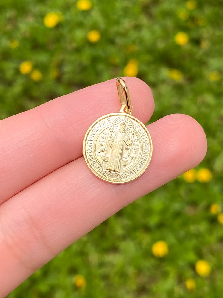 Dije San Benito 15 mm Oro 14k