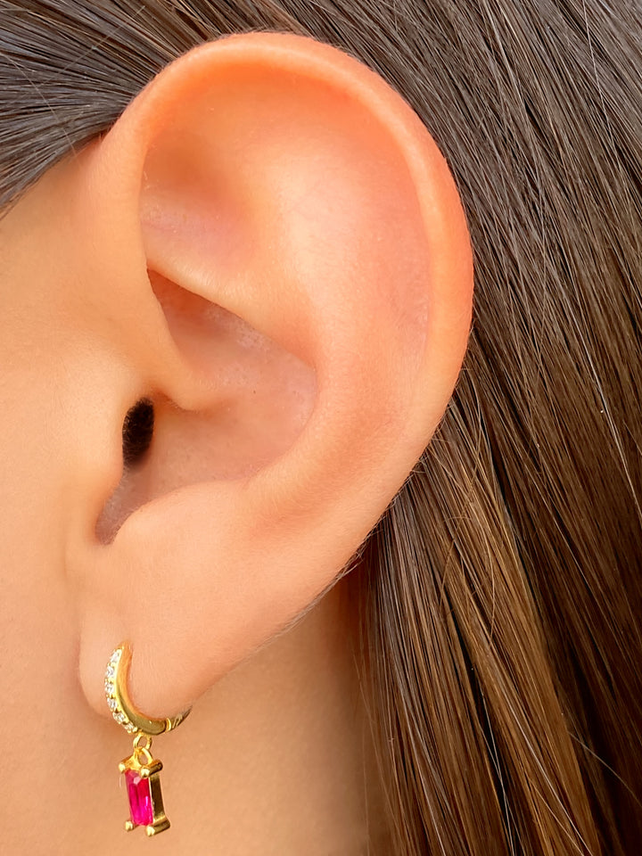 Arracada Con Dije Baguette