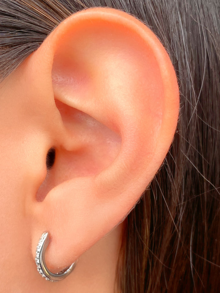 Par Arracada 2 en 1 Dije Circulo Zirconias