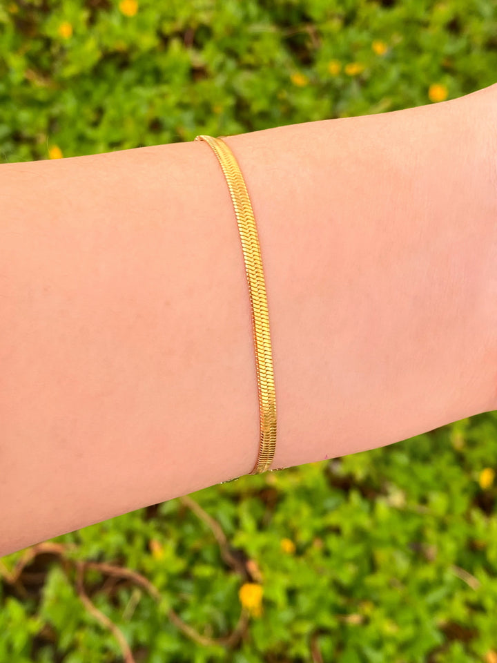 Pulsera Dorada Planchada 3 mm