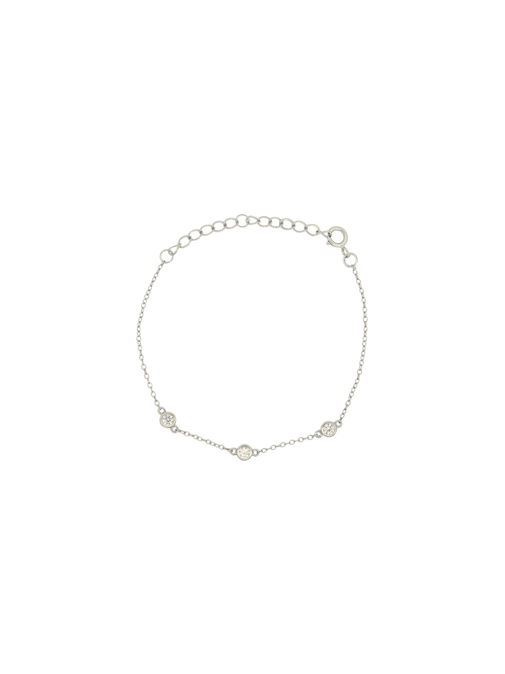 Pulsera Con Tres Zirconias Redondas