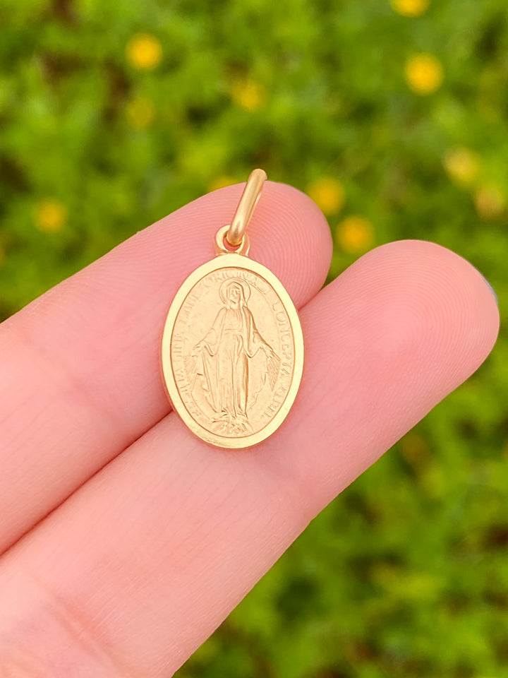 Dije Virgen Milagrosa 17 mm Oro 14k