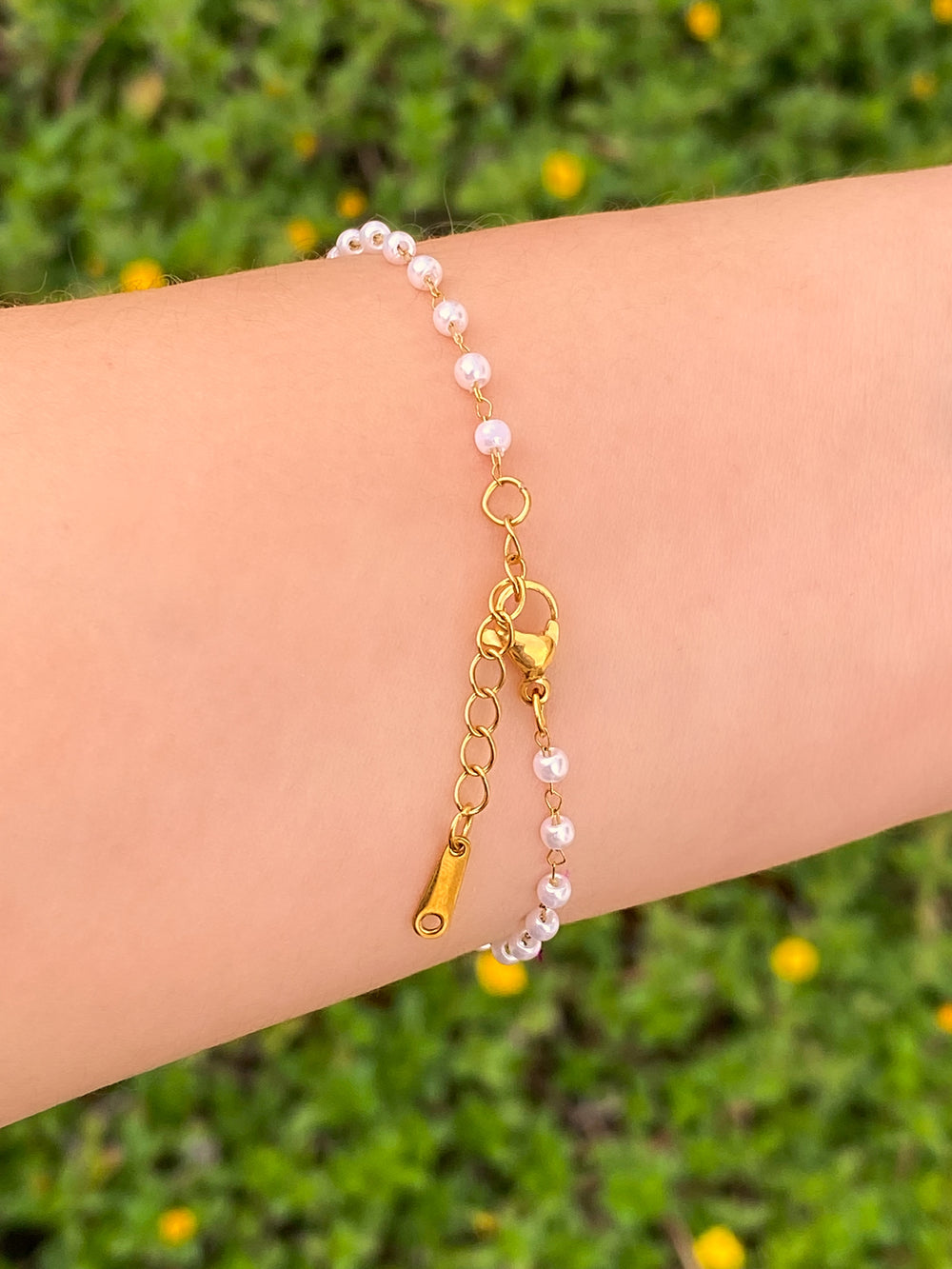 Pulsera Perlitas Y Estrella De Mar
