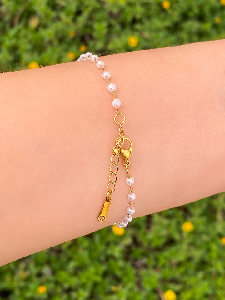 Pulsera Perlitas Y Estrella De Mar