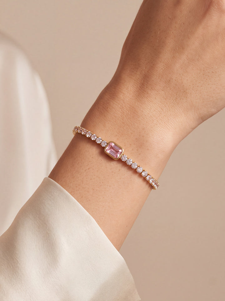 Pulsera Tennis Con Zirconia Central