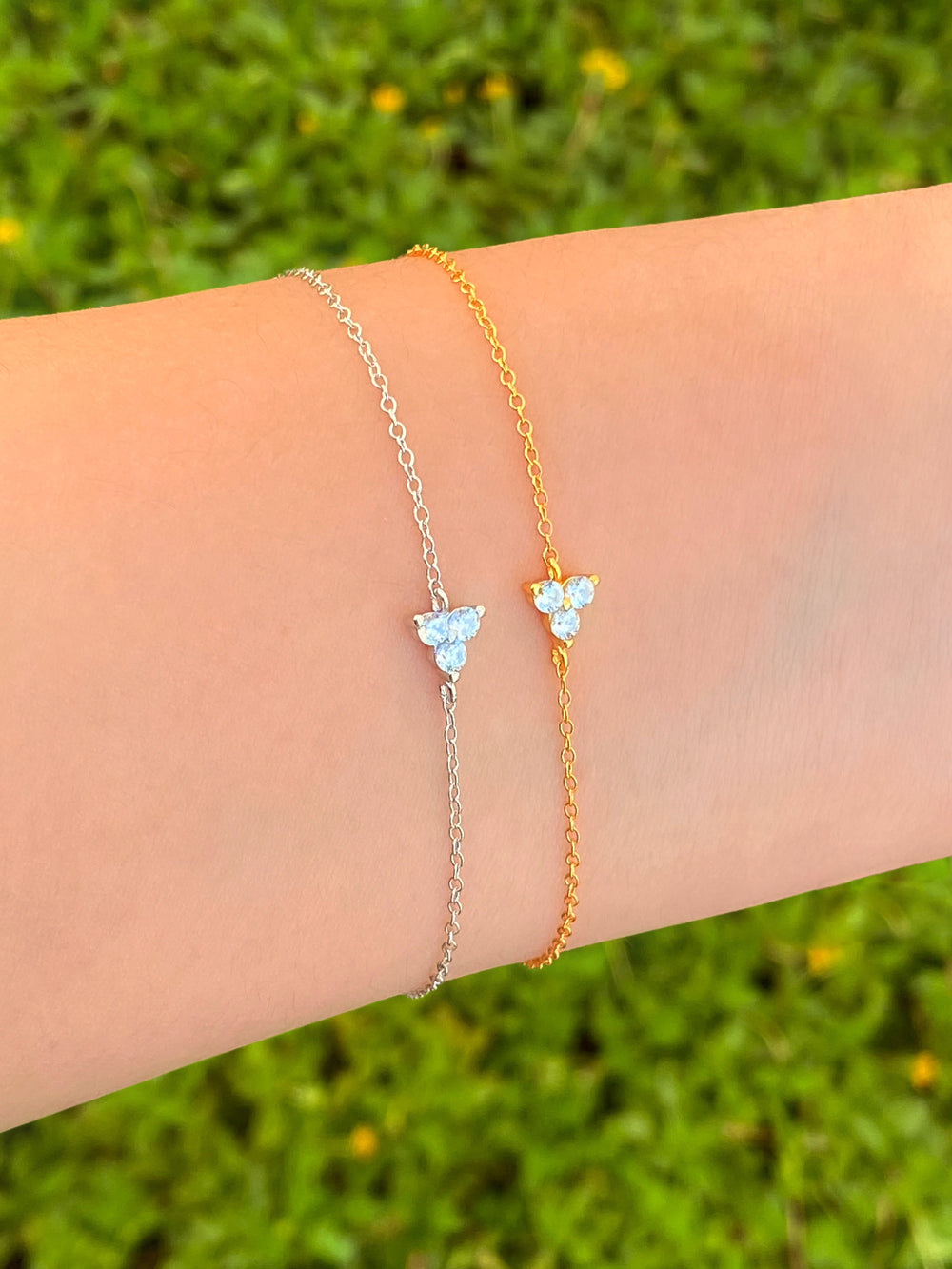 Pulsera Con Trebol Tres Zirconias