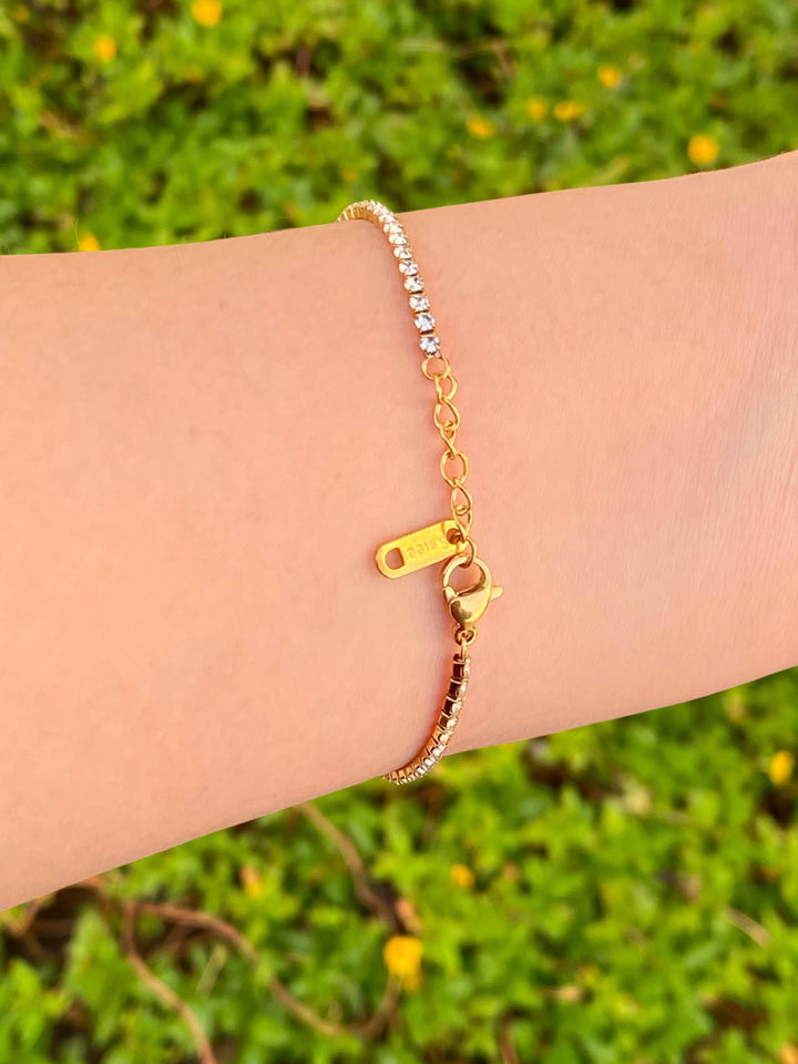 Pulsera Zirconias Con Corazon