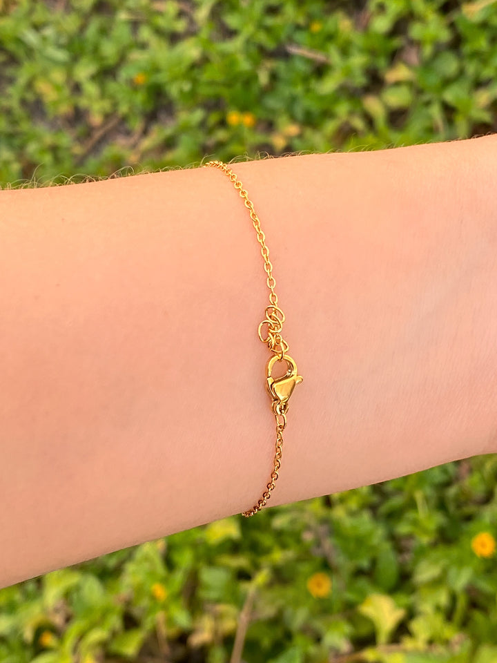 Pulsera Flor Cuatro Petalos Zirconias