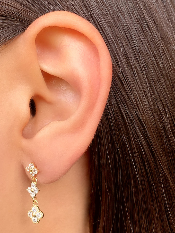 Par Arete 3 Treboles Colgantes