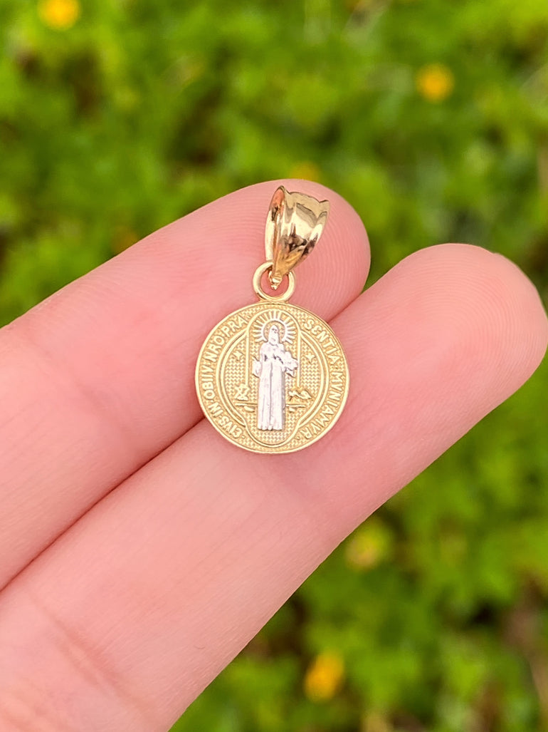 Dije San Benito Combinado 9 mm Oro 14k