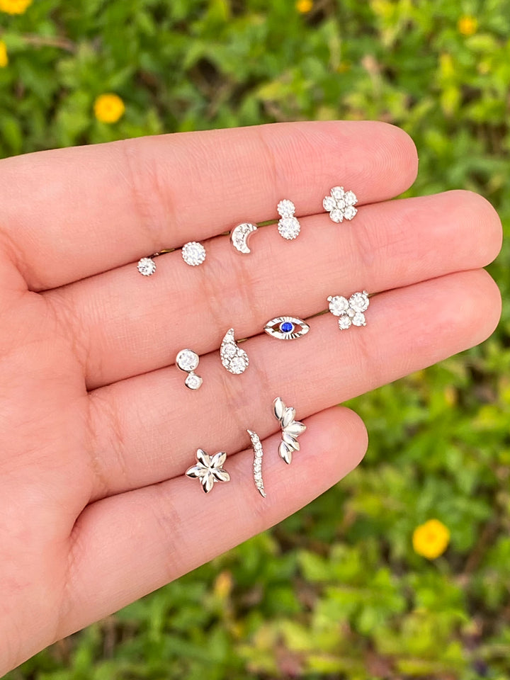 Broquel Oro Blanco 10k