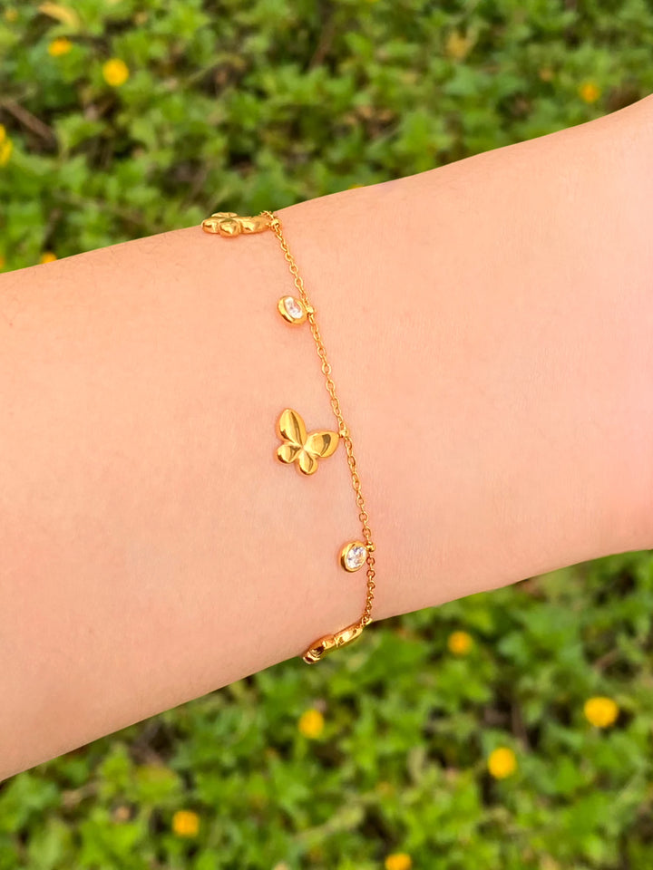 Pulsera Con Tres Mariposas