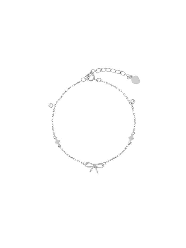 Pulsera Con Moño y Dijes