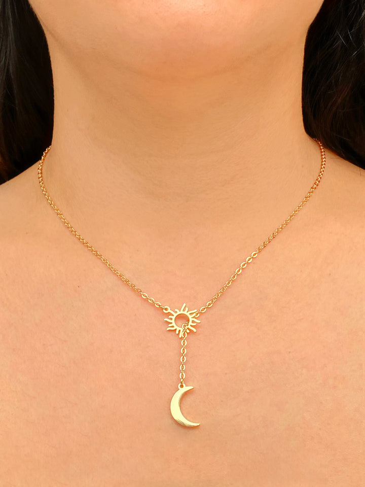 Collar Corbatin Sol Y Luna