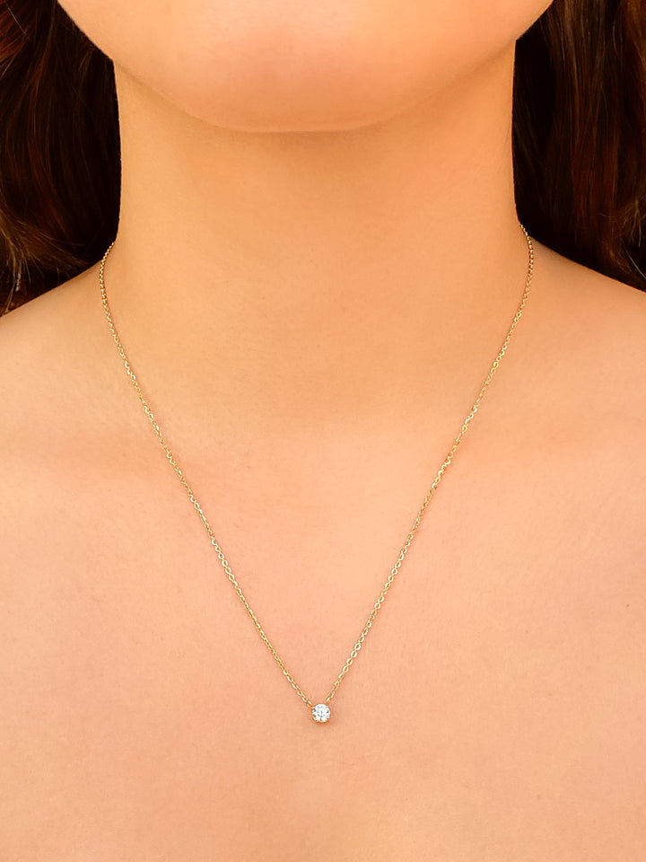 Collar Solitario 0.3 Ct Diamantes Lab Grown