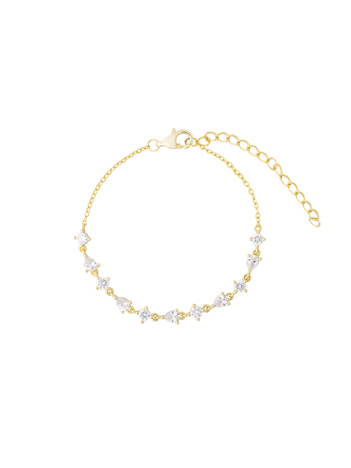 Pulsera Con Zirconias Gota y Redondas