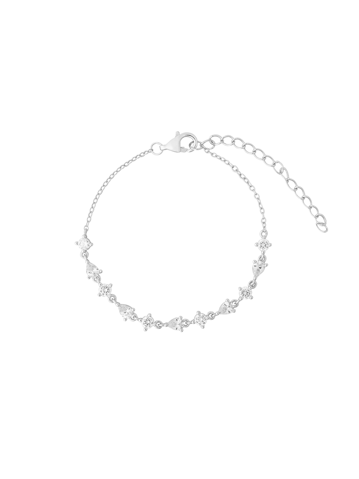 Pulsera Con Zirconias Gota y Redondas