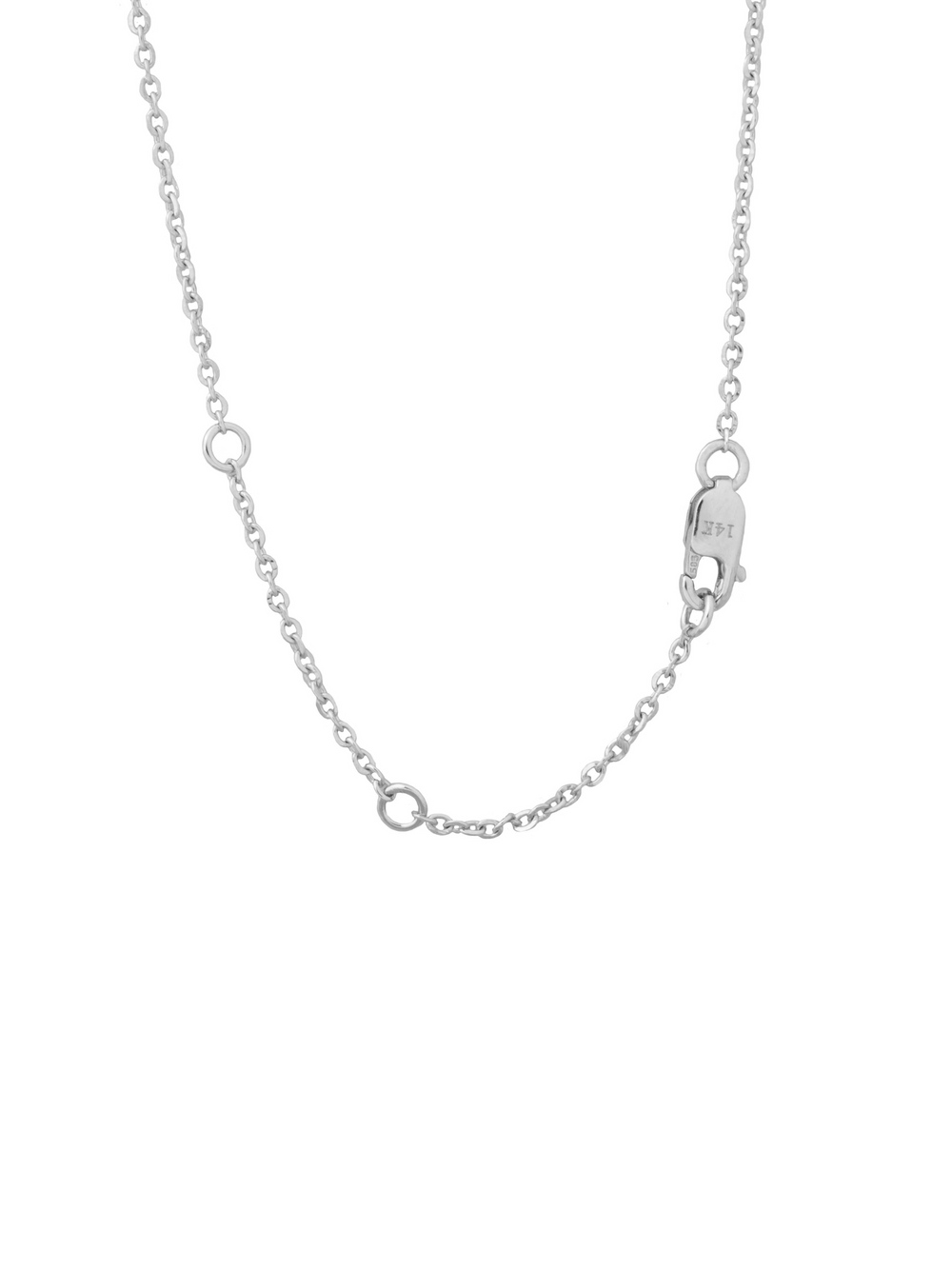 Collar Dije Solitario Oro Blanco 14k 0.51 Ct Diamante Lab Grown