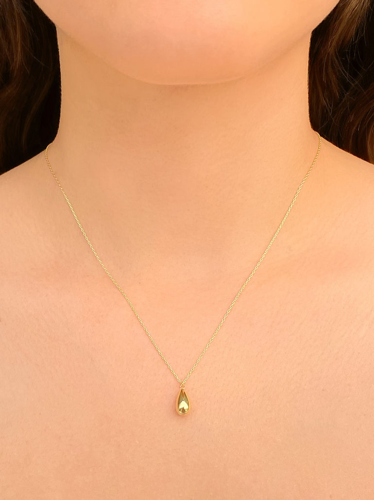 Collar Con Gota Oro 14k