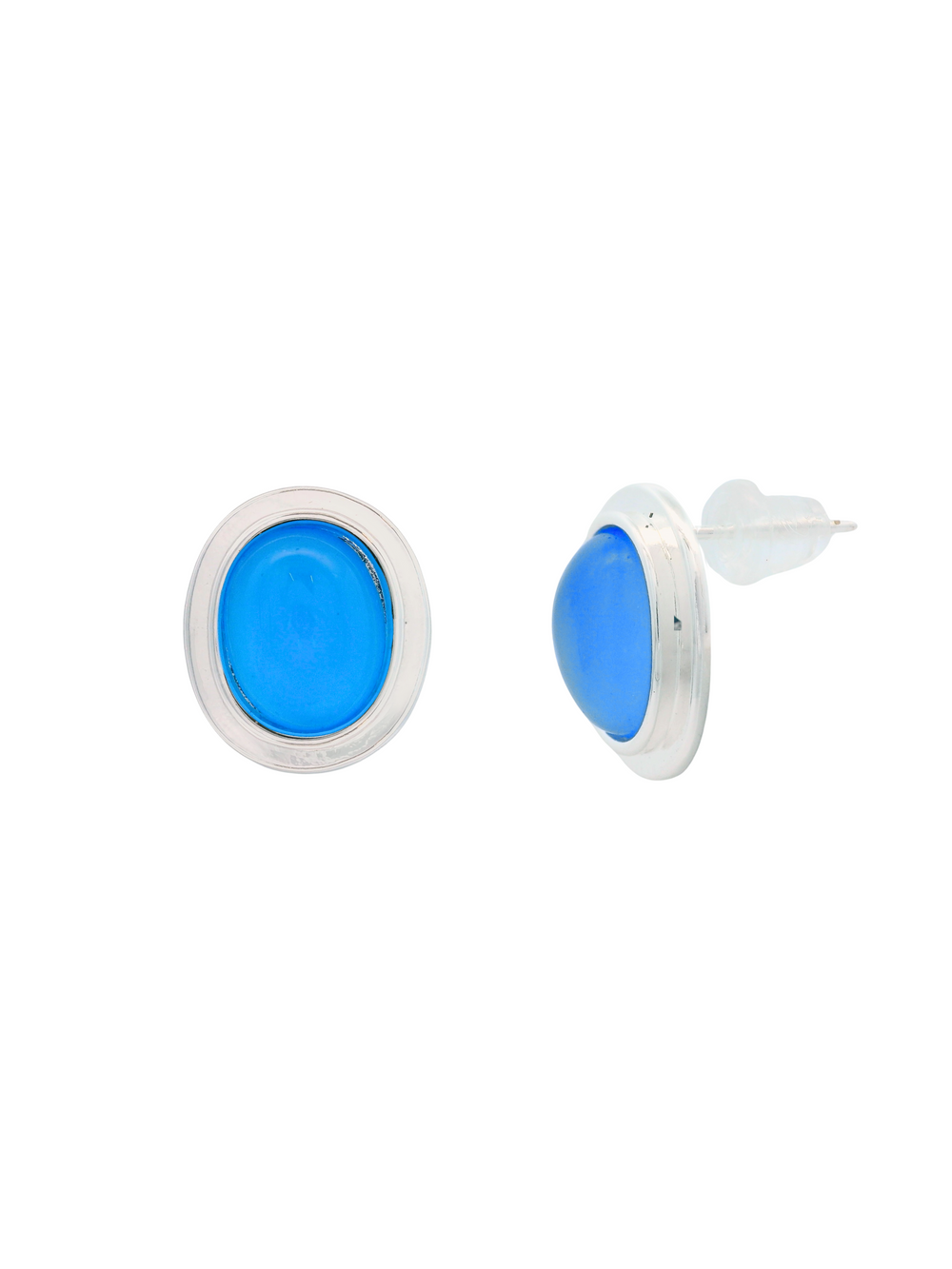 Par Arete Ovalado Con Piedra