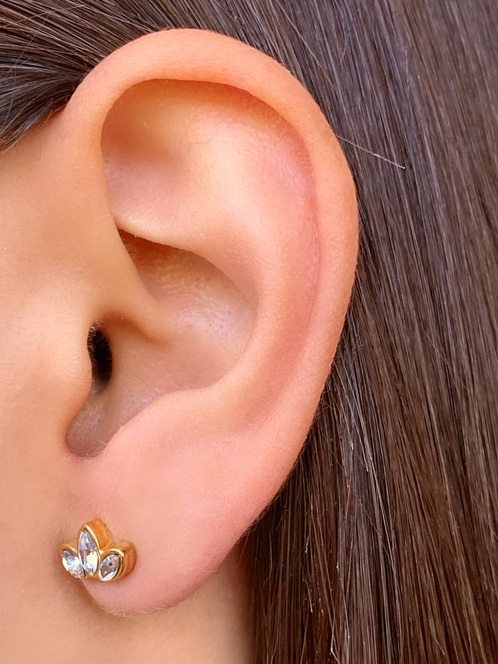 Par Arete Mini 3 Petalos