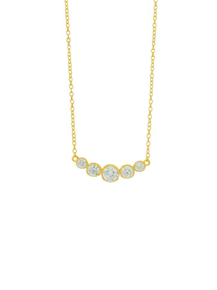 Collar Curva Cinco Zirconias