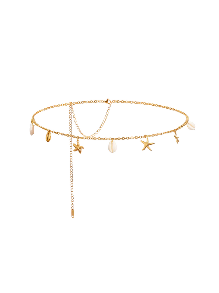 Cadena Para Cintura Con Estrellas Y Concha