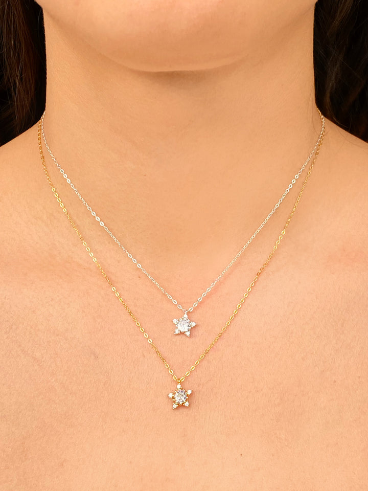 Collar Con Dije Estrella Zirconia