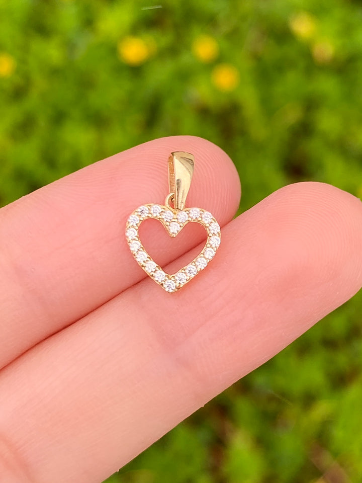 Dije Contorno Corazón 9 mm Oro 14k