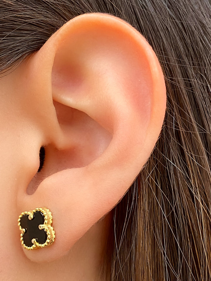 Par Arete Mini Trebol Onix