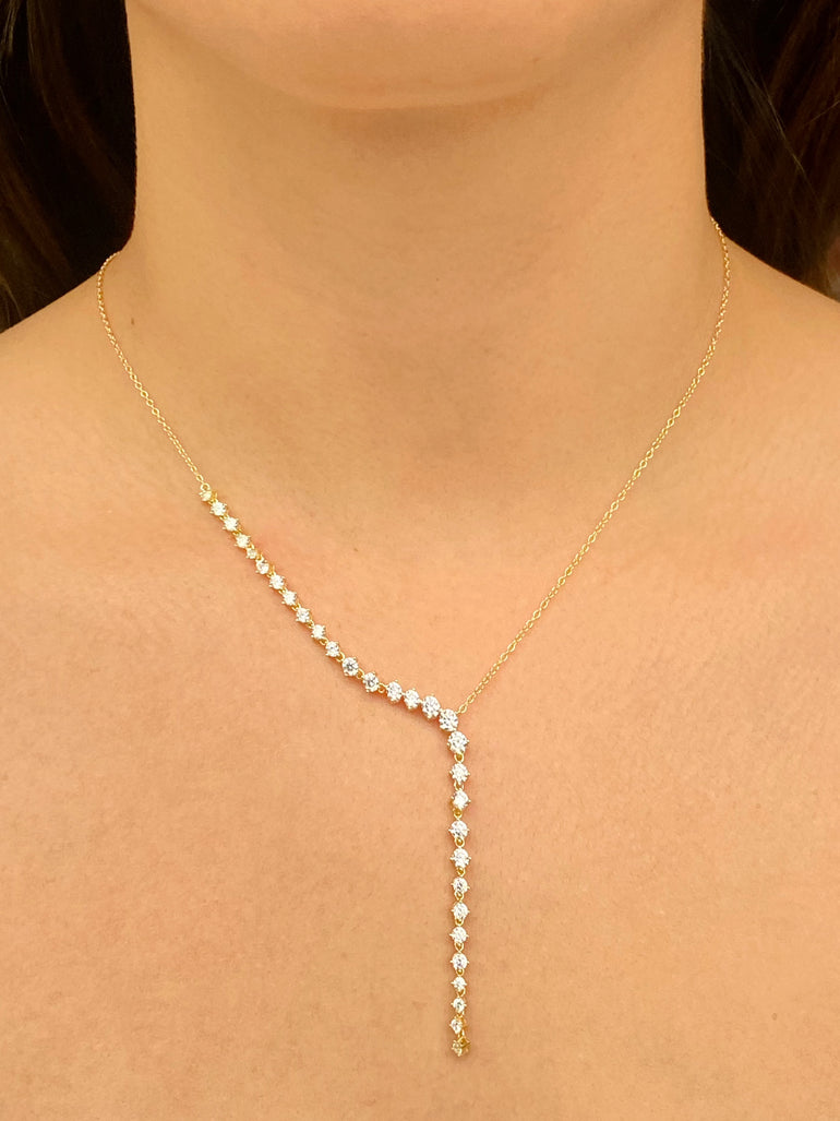 Collar Mitad Zirconias Con Tira