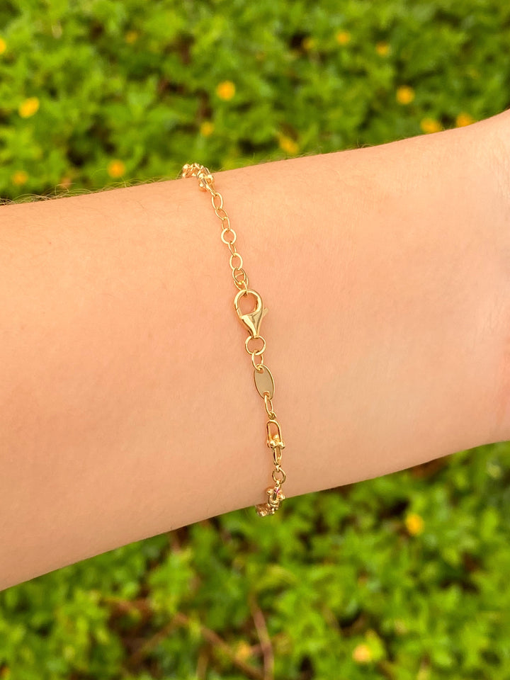 Pulsera Eslabon Forma U Oro 14k