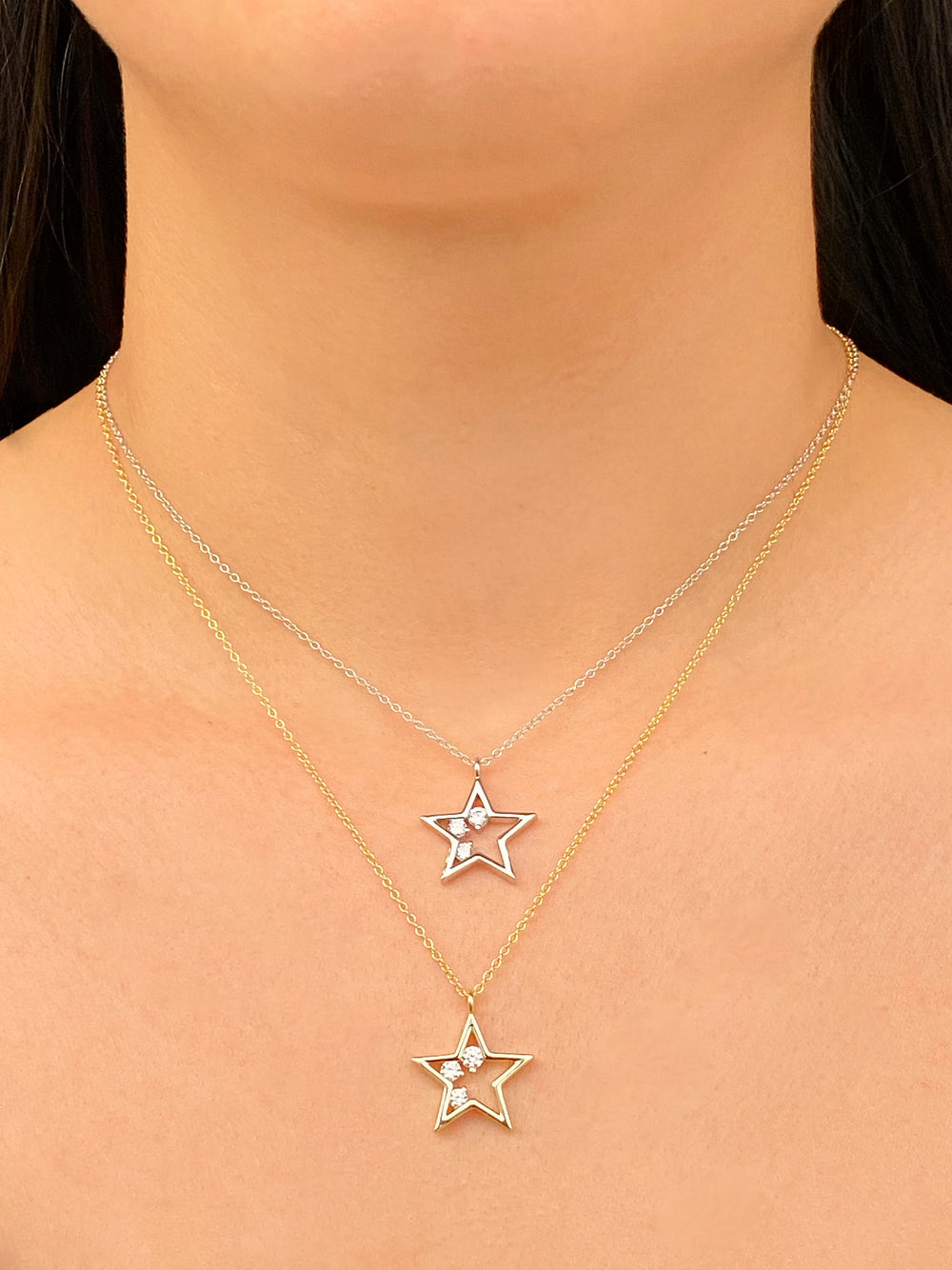 Collar Contorno Estrella Con Zirconias