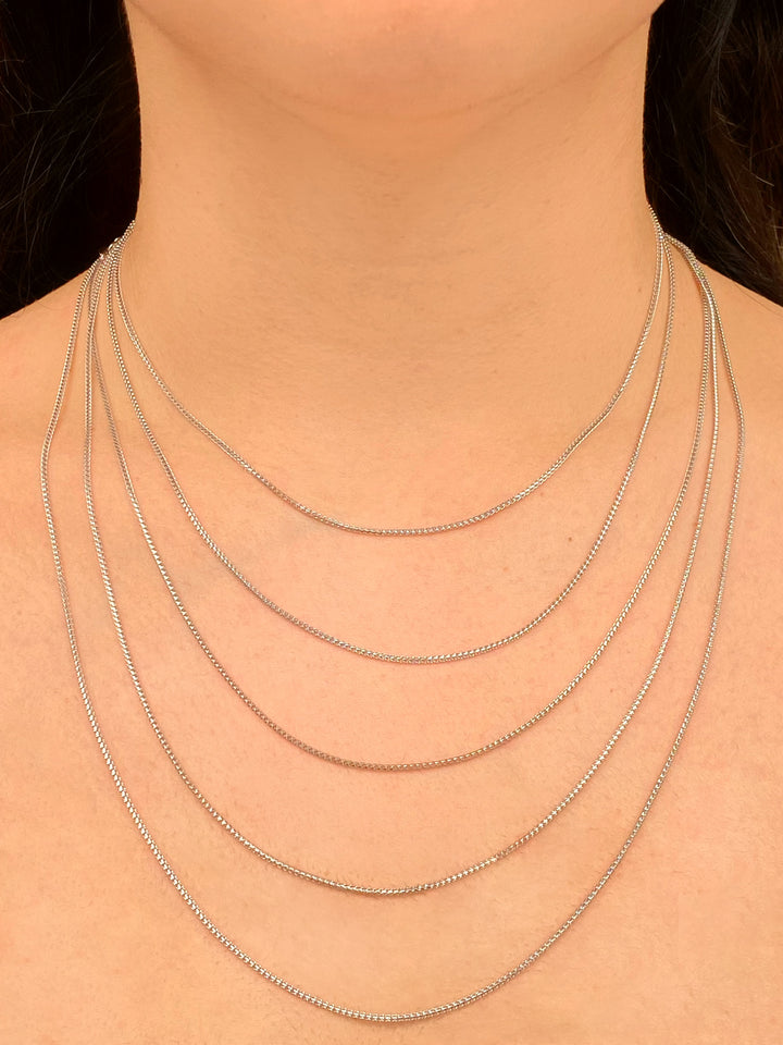 Cadena Delgada 1.2 mm Oro Blanco 14k